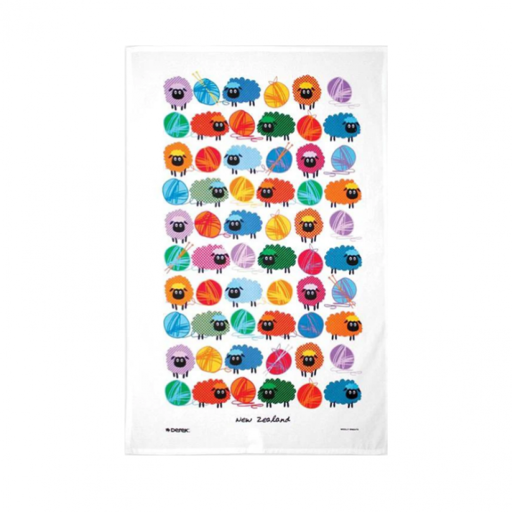 新西兰可爱小羊亮彩茶巾 (48 × 76厘米)