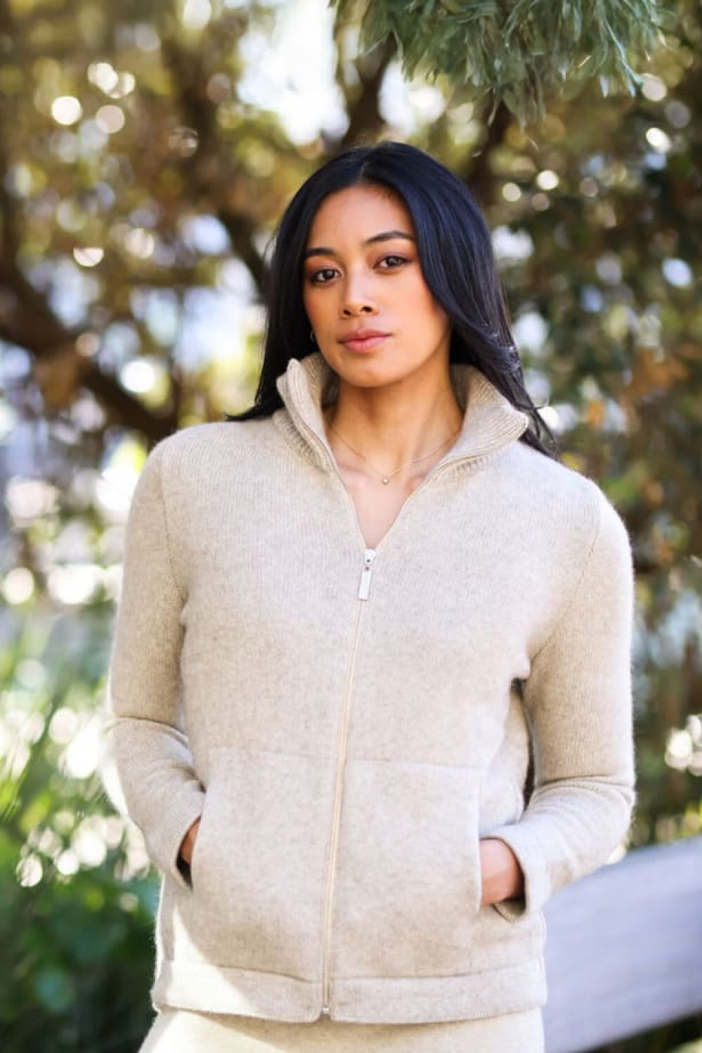 【KAPEKA买四赠一可混搭】 超细美丽诺羊毛口袋拉链外套（三色可选）