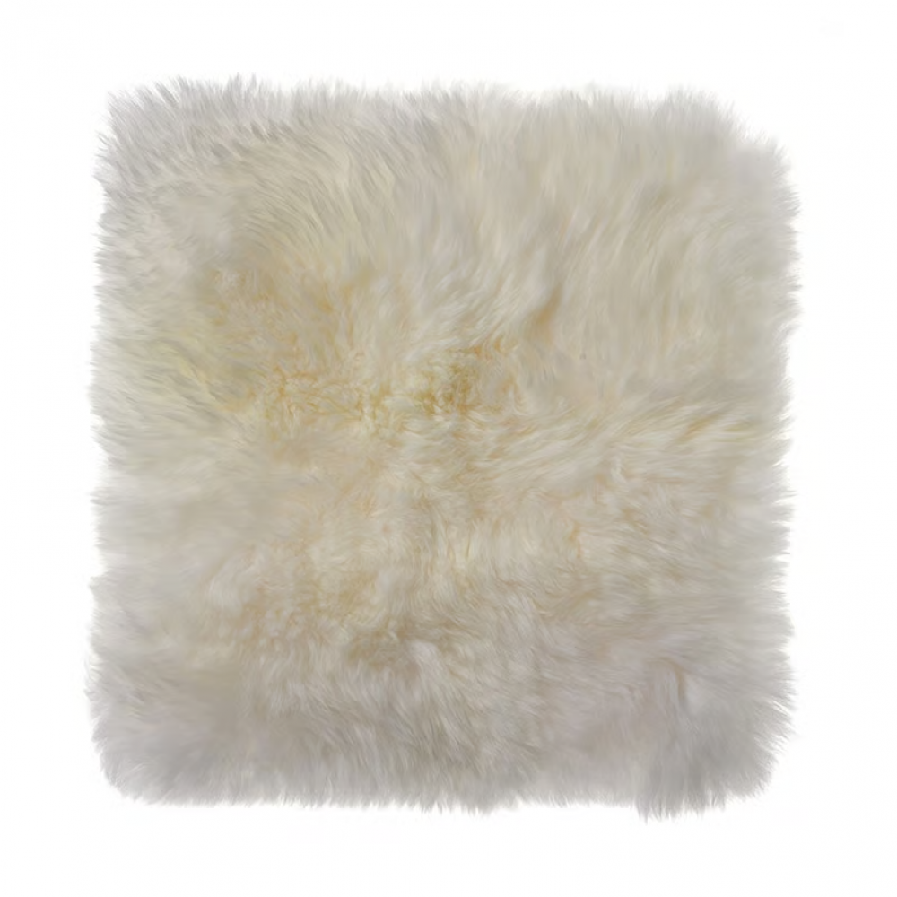 Auskin 羊皮方形靠垫 40cm｜象牙白色