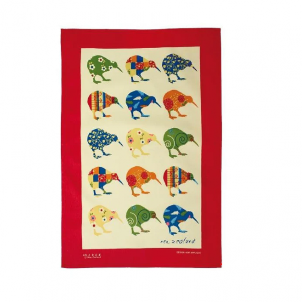 新西兰KIWI鸟拼图图案茶巾 (48 × 76厘米)