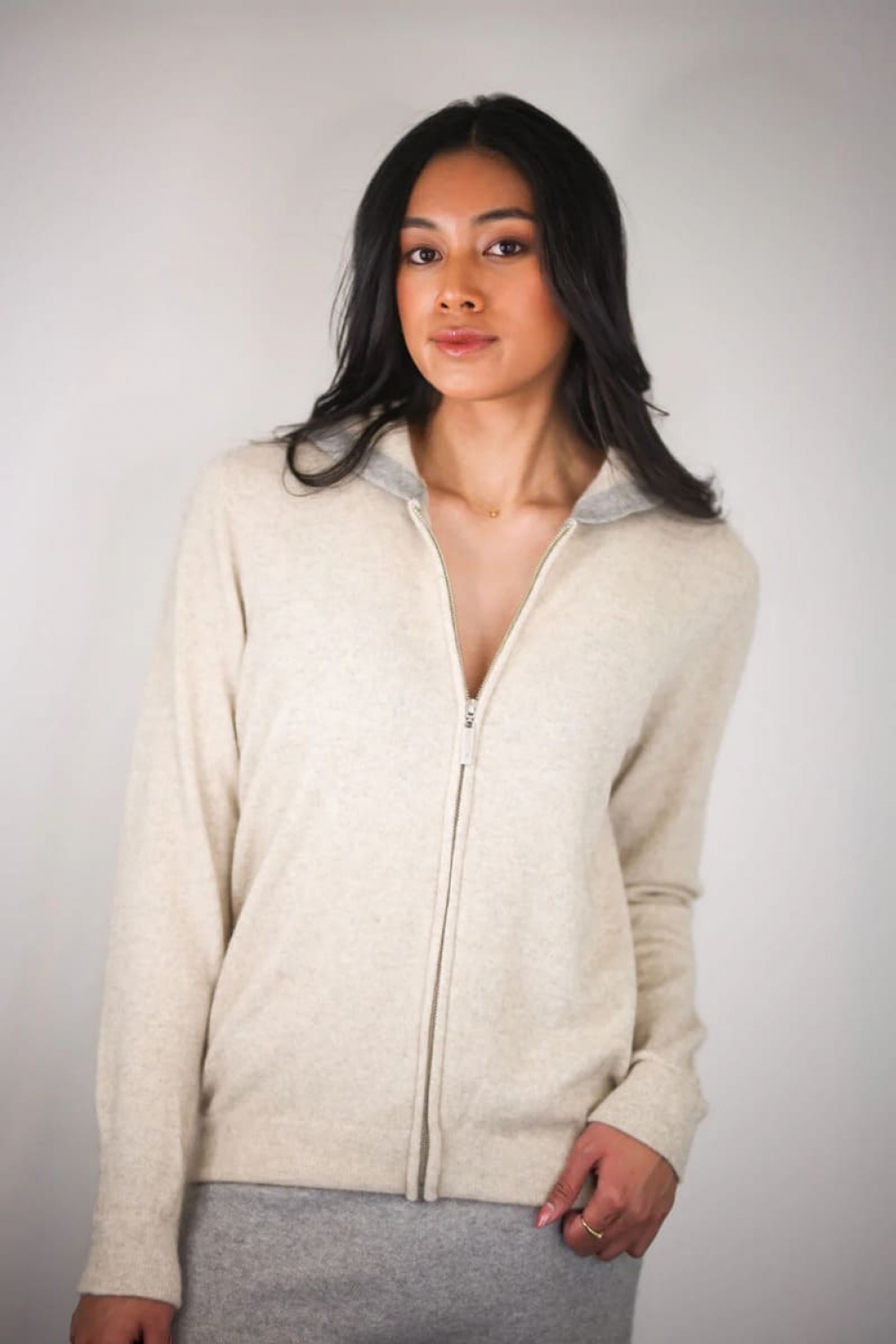 【KAPEKA买四赠一可混搭】 超细美丽诺羊毛连帽运动夹克（2色可选）