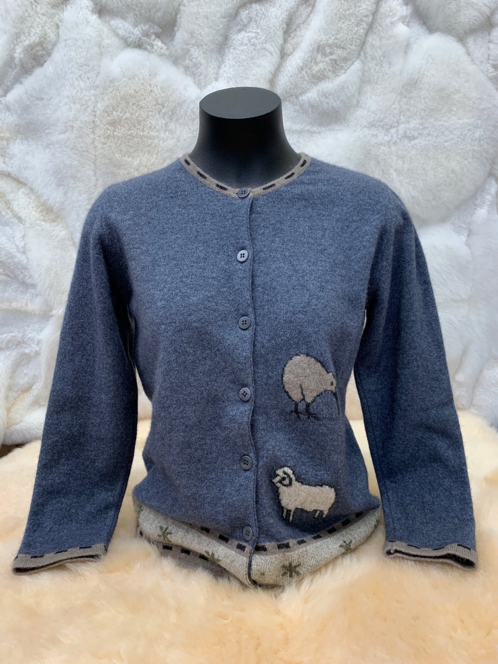 【KAPEKA买四赠一可混搭】 Kapeka 奇异鸟图案美丽诺羊开衫毛衣