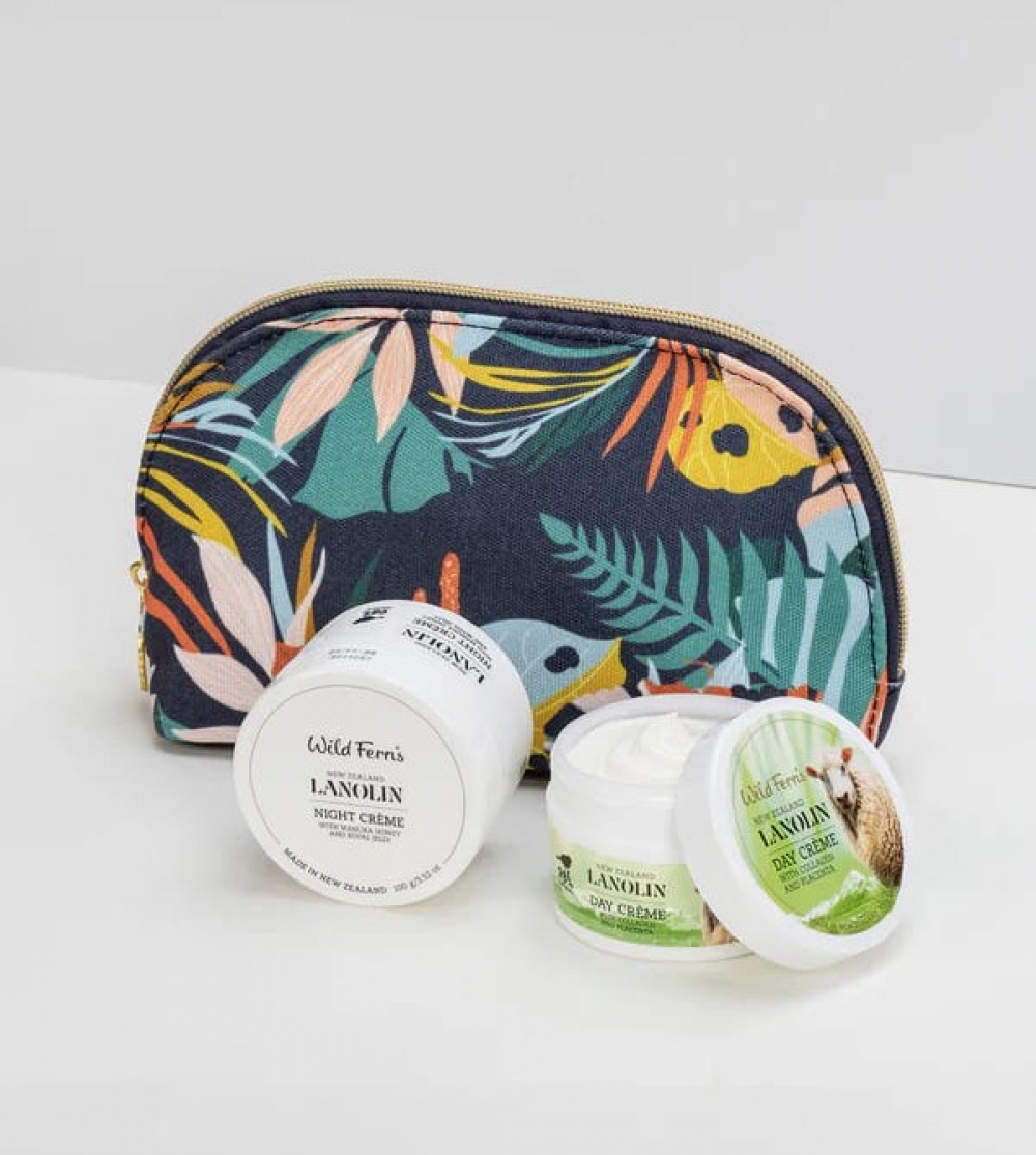 【同品牌满$70赠1护手霜】 帕氏Wildferns绵羊油护肤化妆包套装（日霜/晚霜/化妆包）