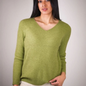 【KAPEKA买四赠一可混搭】 Kapeka 美丽诺羊毛百搭螺纹V领毛衣