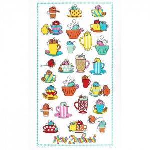 新西兰KIWI茶杯图案茶巾 (48 × 76厘米)