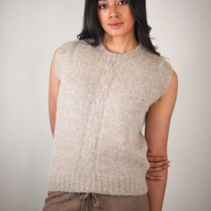 【KAPEKA买四赠一可混搭】 羊驼毛麻花针织背心