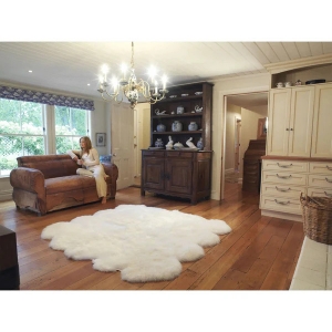 Auskin 100%羊皮毯（约160cm x 185cm）（象牙白色）