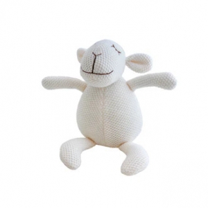 新西兰Kiwi & Friends白色针织坐姿小羊摇铃玩具
