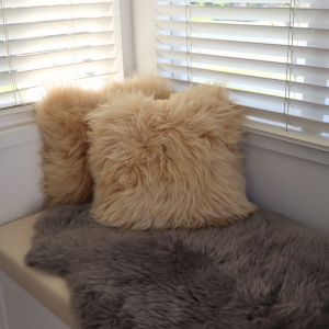 新西兰奢华双面羊毛长毛靠垫套（3色可选）