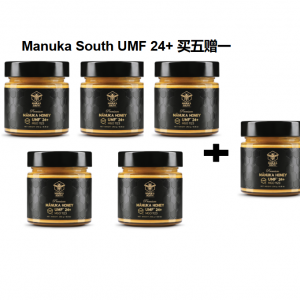 【买五赠一】Manuka South 麦卢卡蜂蜜 UMF24+ 250克（共6瓶）