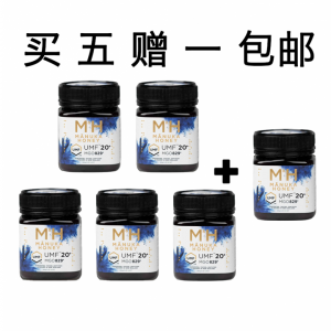 【买5送1+包邮】M&H 麦卢卡蜂蜜 UMF20+ 500g 6瓶装