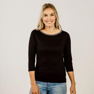 【KAPEKA买四赠一可混搭】 Kapeka 100%美丽诺羊毛一字领T恤 8分袖